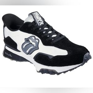 SKECHERS ROLLING STONES X LACE UP BLACK & WHITE SIZE 8.5 MARK NASON NEW